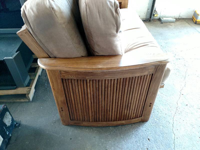 lot 153 image: Futon, 53 Wide Oak Finish...