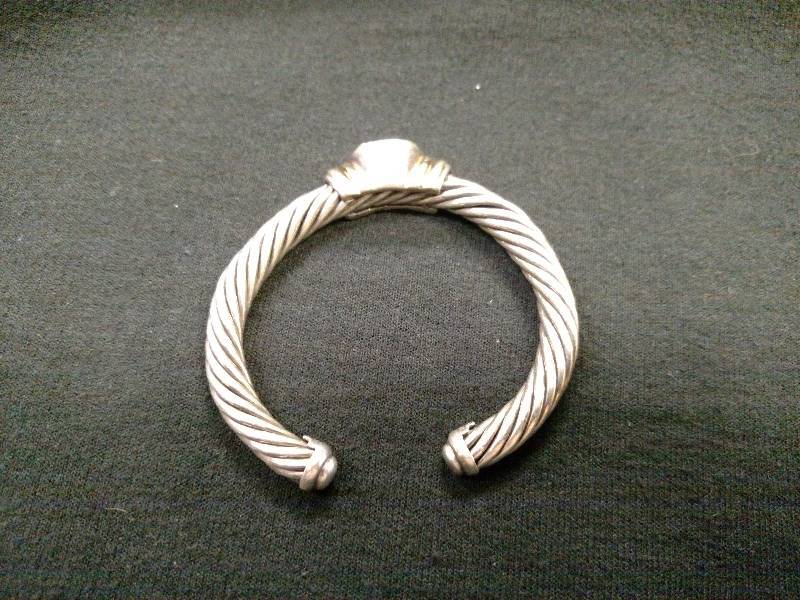 lot 346 image: Silver Bracelet with Large Stone...