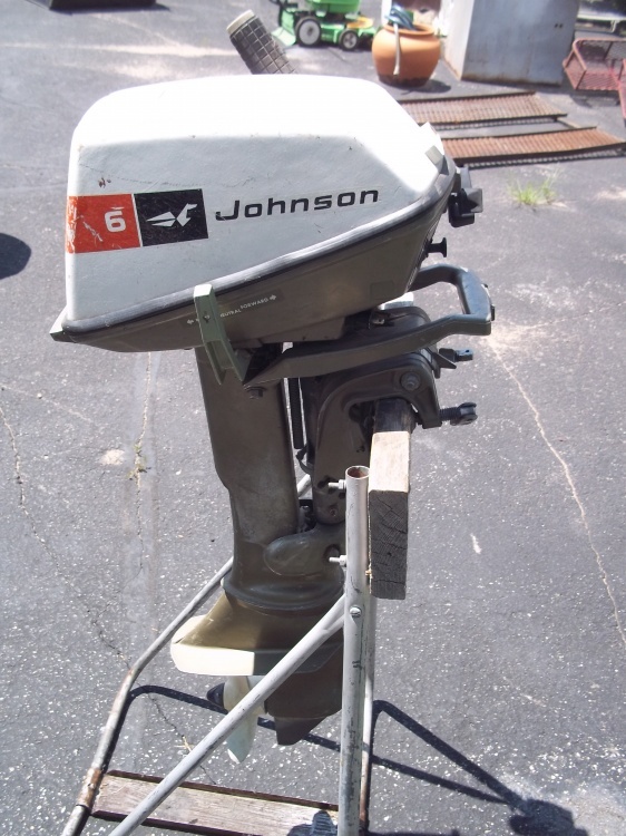 lot 15 image: 6 HP Johnson Outboard.