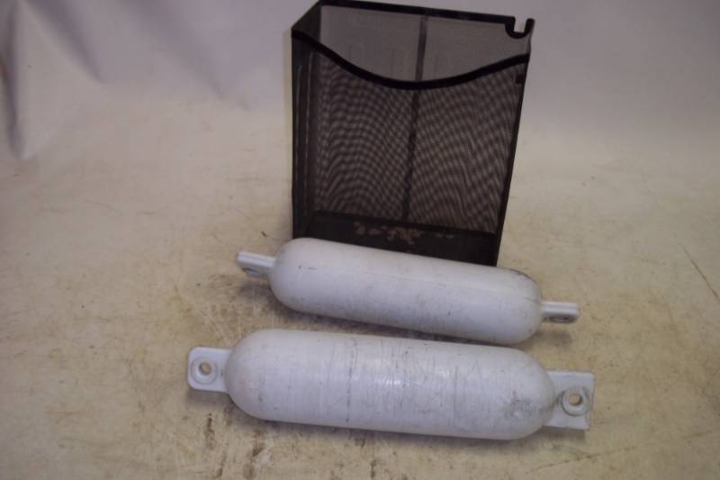 lot 105 image: Pair of Boat Bumpers with wire basket