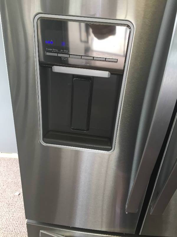 lot 3 image: NEW WHIRLPOOL-19.7 cu. ft. French Door Refrigerator in Monochromatic Stainless Steel-- WITH MANUFACTURERS WARRANTY- MODEL#WRF560SEYM