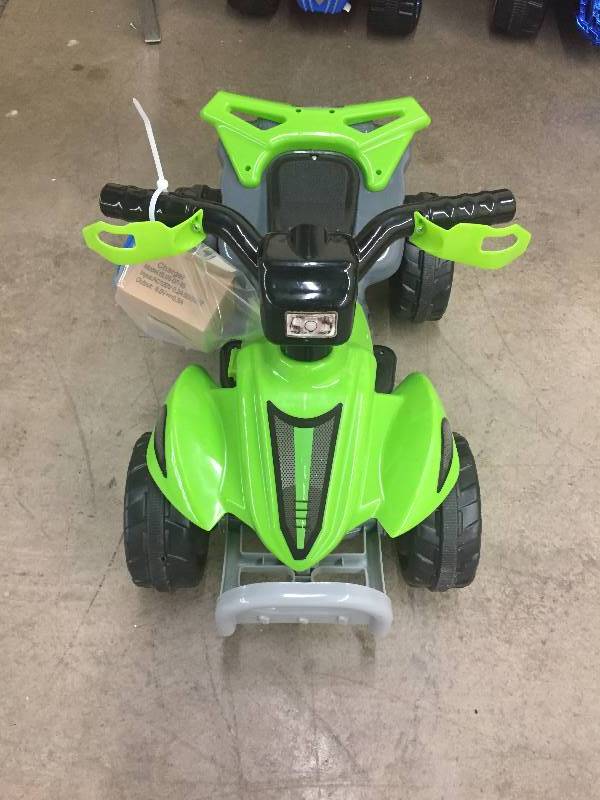 lot 16 image: NEW 6 Volt Green Quad Power Wheel
