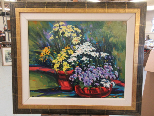 lot 702 image: FLORAL PAINTING BY HOWARD KALLEN