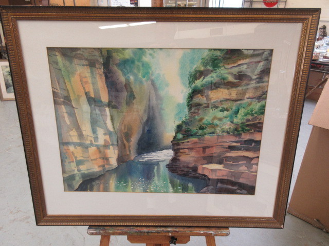 lot 704 image: LANDSCAPE WATERCOLOR BY ARTIST HOWARD KALLEN
