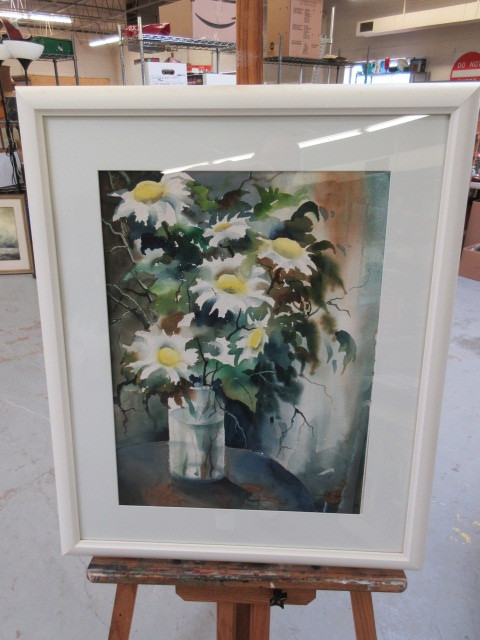 lot 717 image: FLORAL WATERCOLOR BY ARTIST HOWARD KALLEN