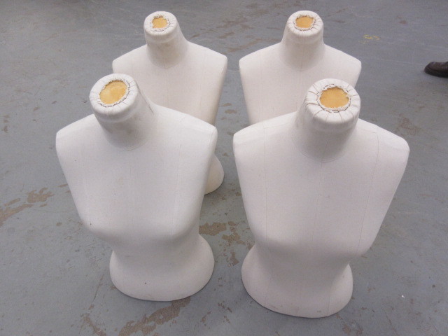 lot 726 image: MANNEQUINS, FABRIC COVERED, UPPER FEMALE TORSO