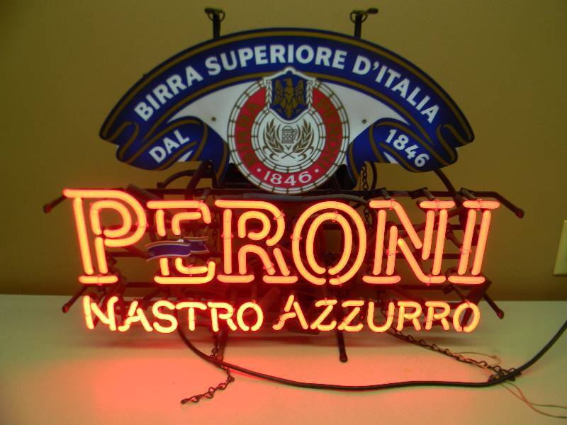 peroni neon beer sign