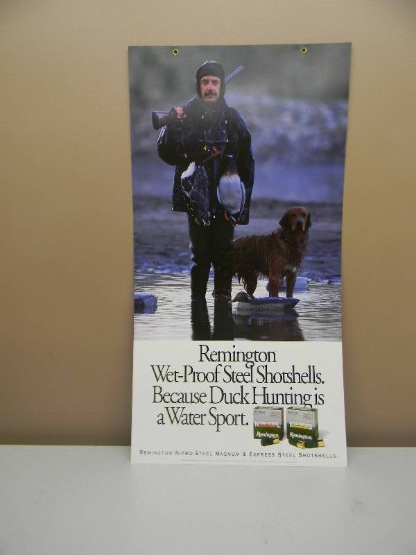 lot 4 image: Vintage Remington Double Sided Advertising Sign - New Old Stock - Approx 16wide 30high - SEE PICTURES