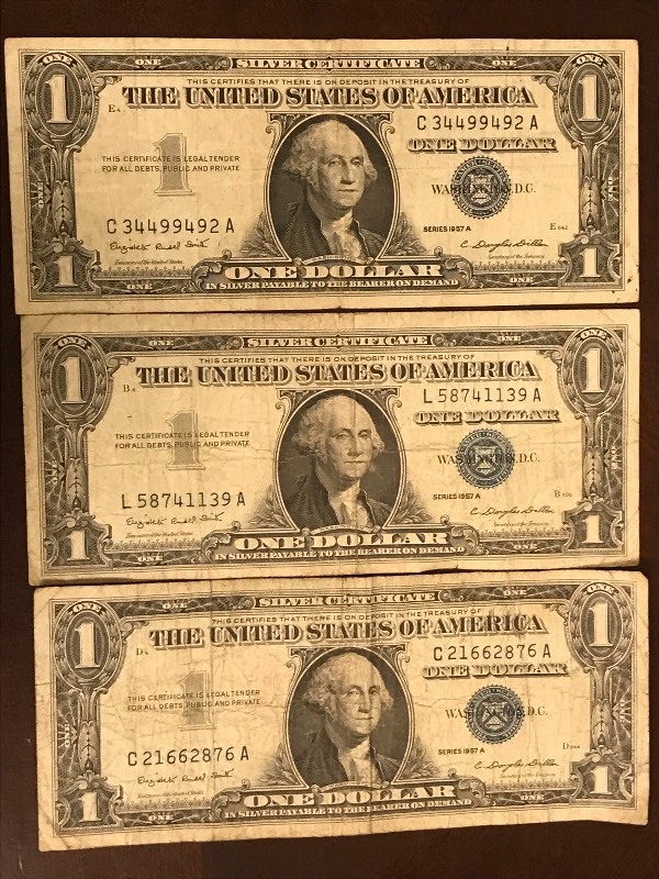 Lot Of (3) Series 1957-A U.S. $1 Si...