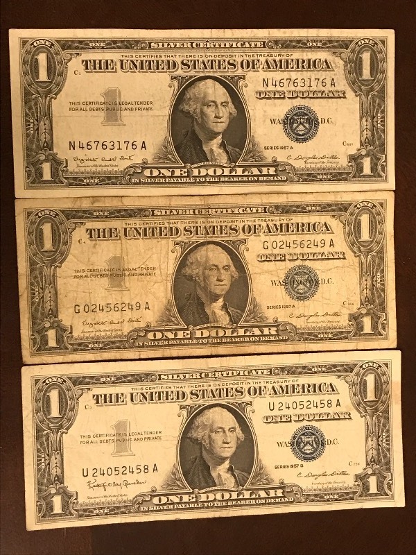 Lot Of (3) U.S. Silver Certificates...