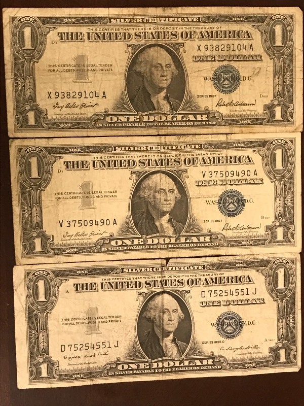 Lot Of (3) U.S. Silver Certificates...