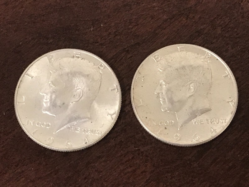 (2) 1964 Kennedy Silver Half Dollar...