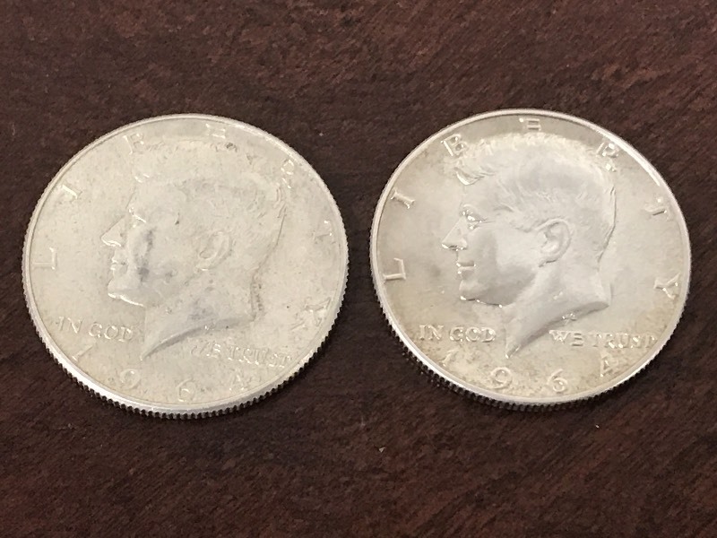(2) 1964 Kennedy Silver Half Dollar...