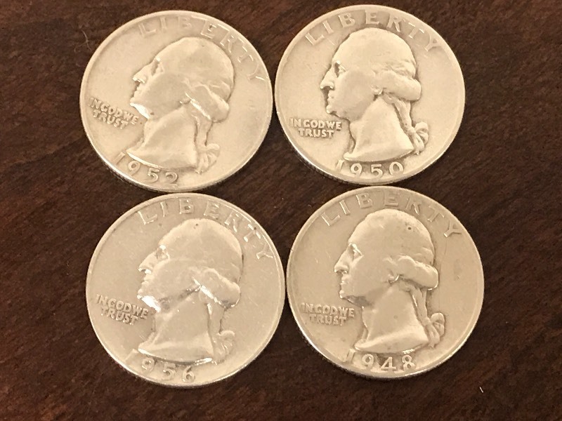 Lot Of (4) Washington Silver Quarte...