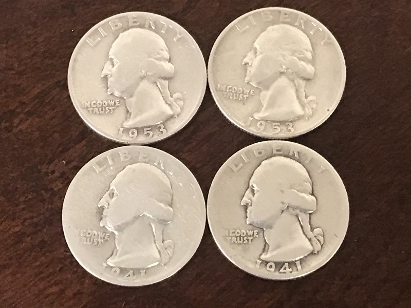 Lot Of (4) Washington Silver Quarte...