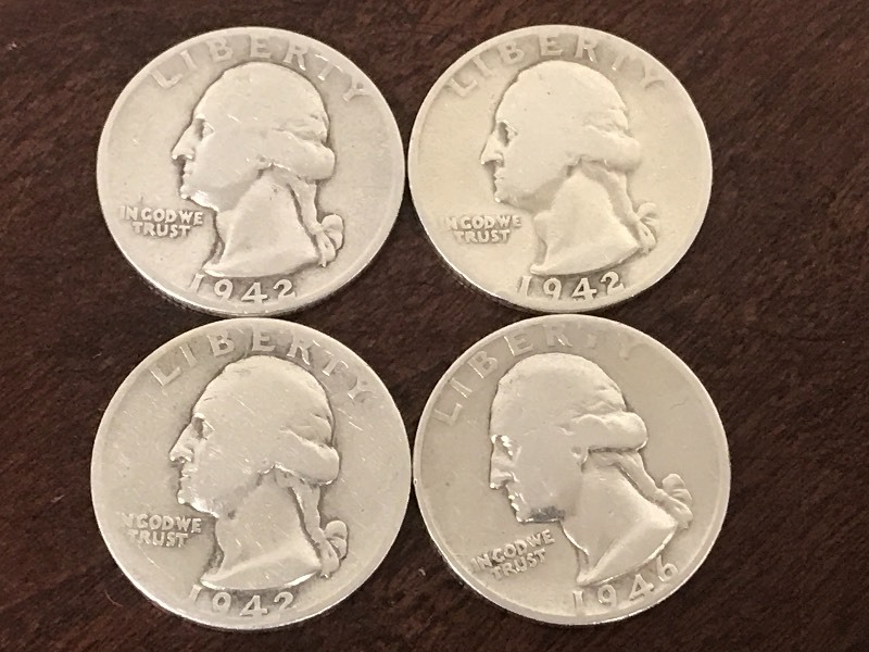 Lot Of (4) Washington Silver Quarte...