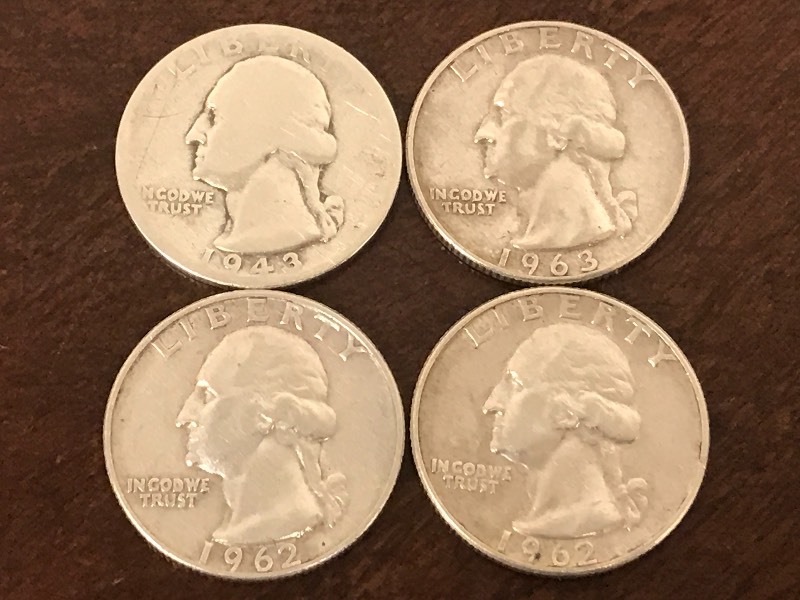 Lot Of (4) Washington Silver Quarte...