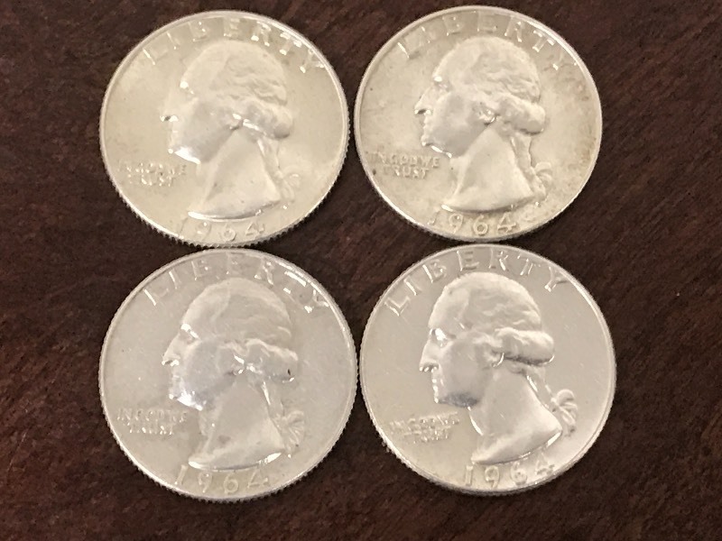 Lot Of (4) Washington Silver Quarte...