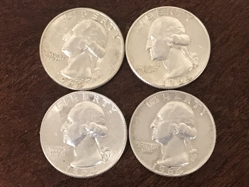 Lot Of (4) Washington Silver Quarte...