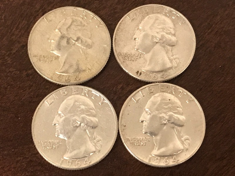 Lot Of (4) Washington Silver Quarte...