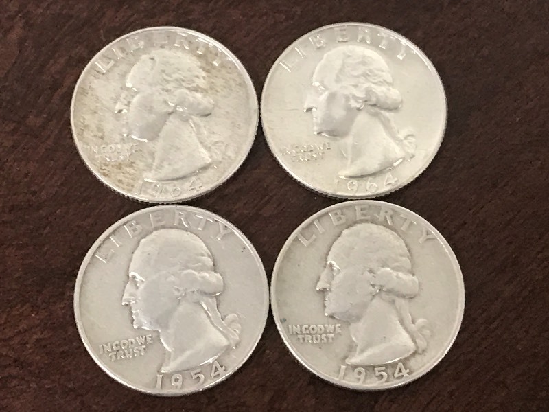 Lot Of (4) Washington Silver Quarte...