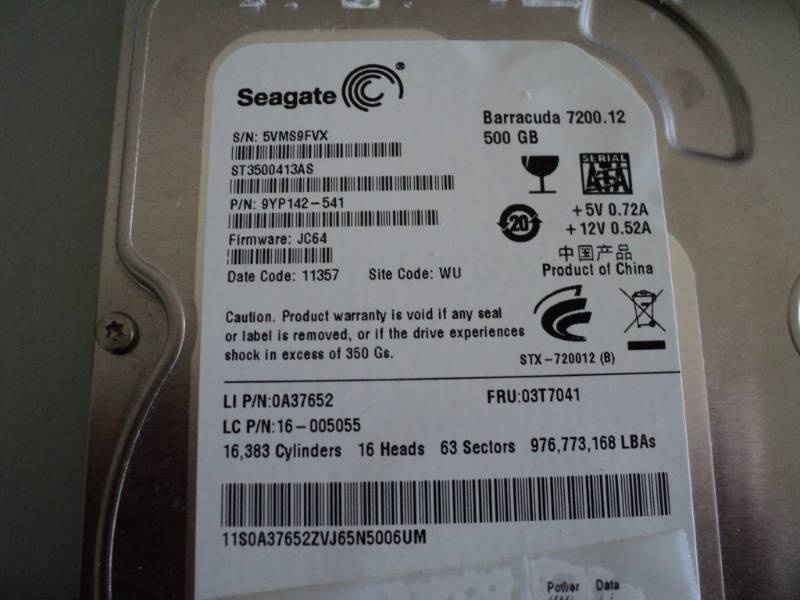 500GB Seagate Hard Drive