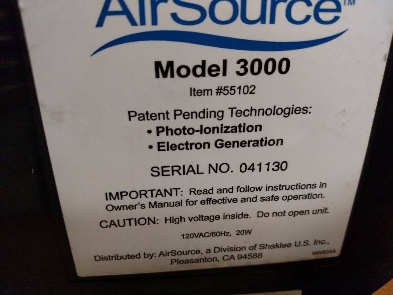 lot 54 image: (2) Air Source Model 3000 Ionizers...