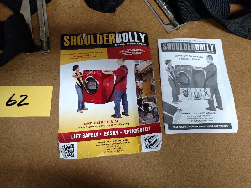 lot 62 image: Shoulder Dolly Moving Straps...