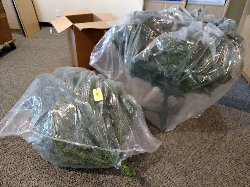 lot 76 image: 7 Prelit Christmas Tree & Asstd C...