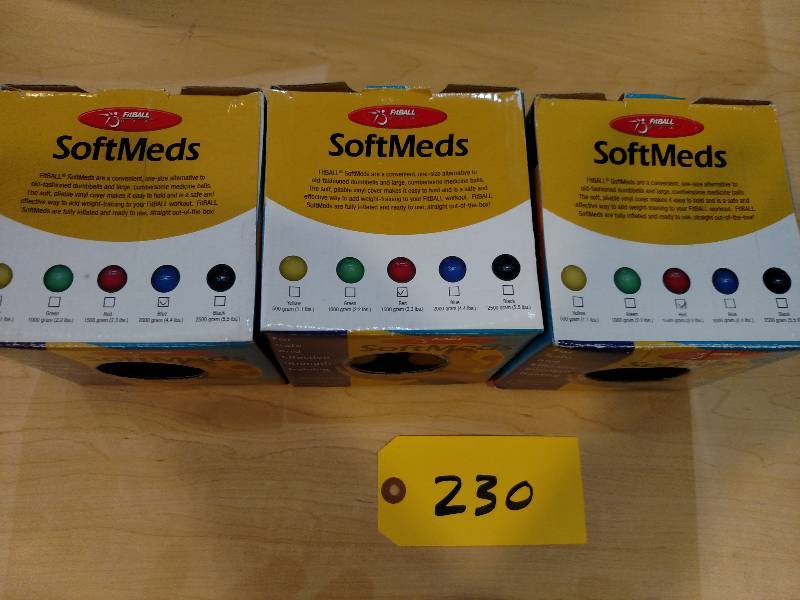lot 230 image: (3) Fitball Softmeds...
