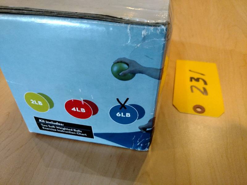 lot 231 image: Pair of Natural Fitness 6 lb. Balls...