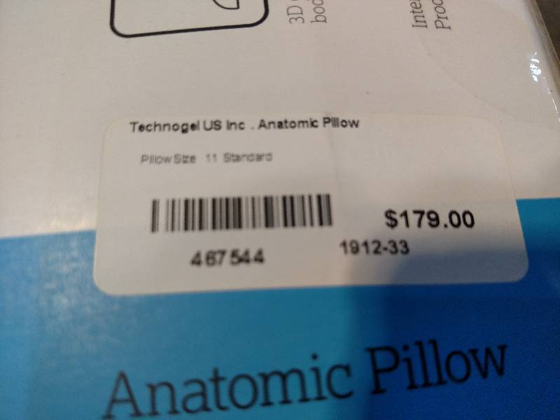 lot 271 image: Tecnogel Anatomic 4 12 Pillow, Qu...