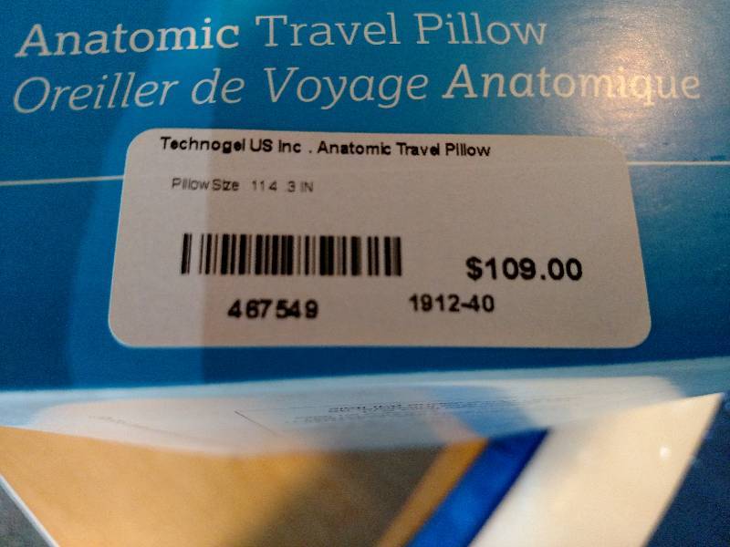 lot 311 image: (2) Technogel Anatomic Travel Pillo...