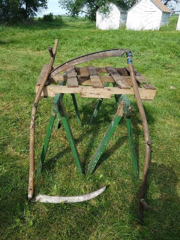 lot 21 image: 2 Wood Handle Sythe