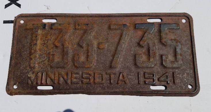 lot 145 image: 1941 Minnesota Licence Plate