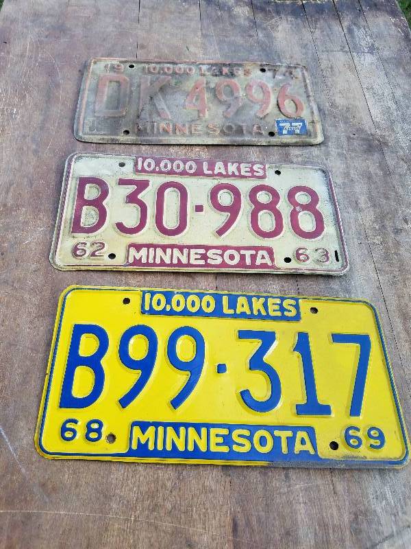 lot 162 image: 1977, 1963, & 1969 License Plates