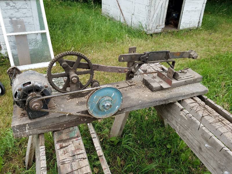 lot 170 image: Home made hacksaw with a electric motor