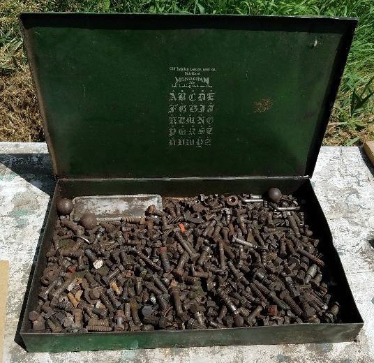 lot 192 image: Big box of old nuts and bolts