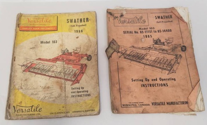 lot 233 image: Versatile Swather 1966 & 1967 Manuals