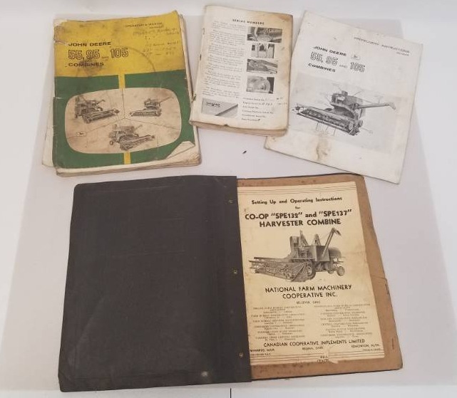 lot 241 image: Vintage lot of John Deere & C0-OP Harvester Combine manuals