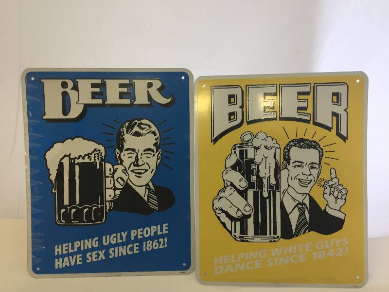 lot 47 image: Tin Beer Signs