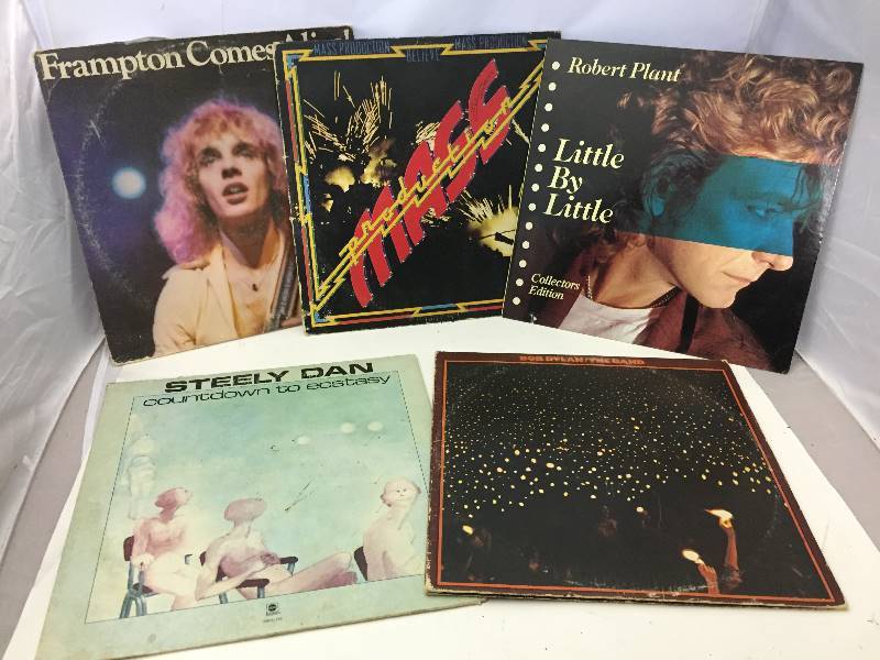 lot 105 image: Vinyl Record Albums - Steely Dan, Bob Dylan, Robert Plant, Frampton, Mass Production
