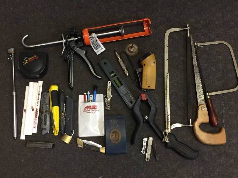 lot 180 image: Tools - Basics Saws Tape Knives More