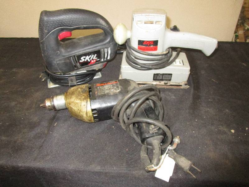 lot 11 image: Drill, Sander, and Jigsaw (all work)