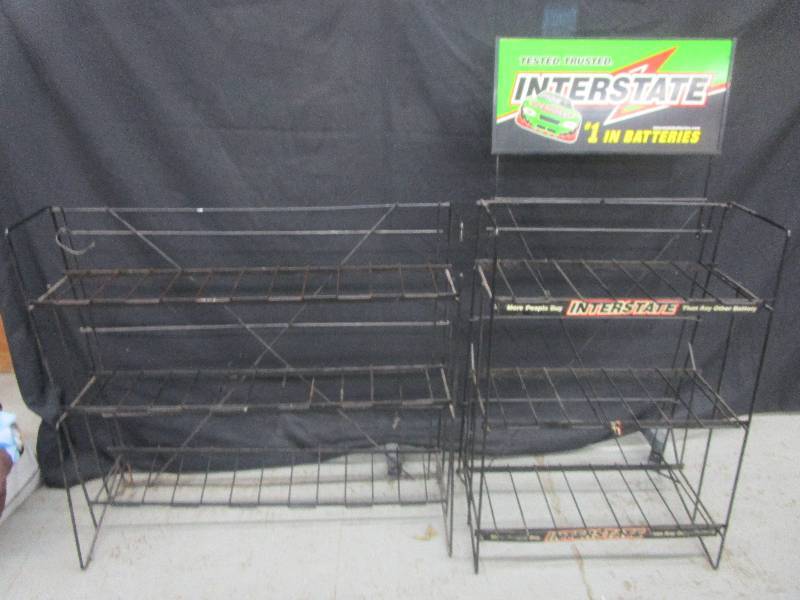 lot 57 image: Two battery racks one is one is 2ft one is 3 ft