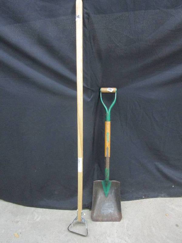 lot 77 image: Shovel and hoe