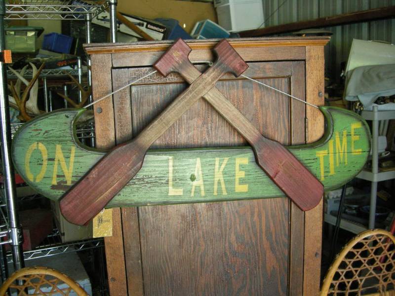 On Lake Time Wooden Sign