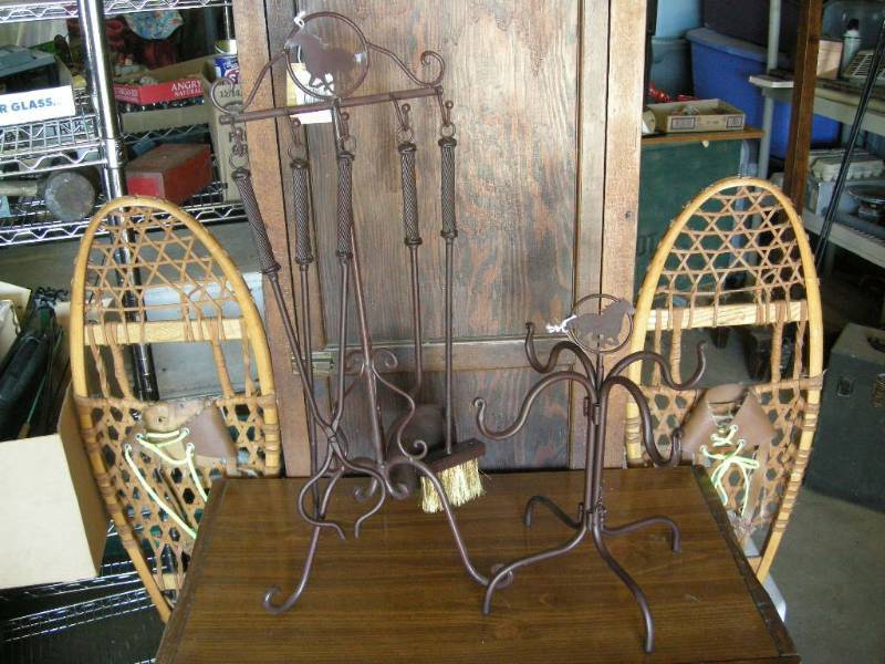 Metal Horse Fireplace Set and Mug Holder