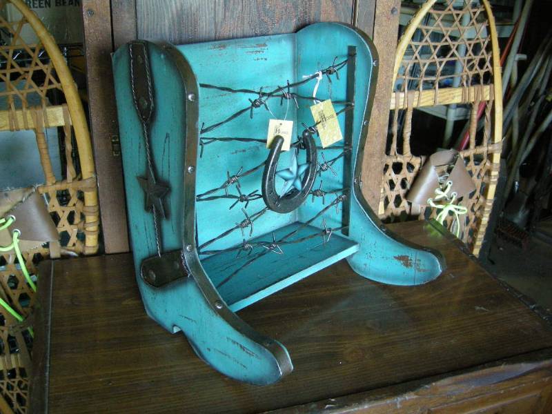 Wooden Boots Magazine Rack