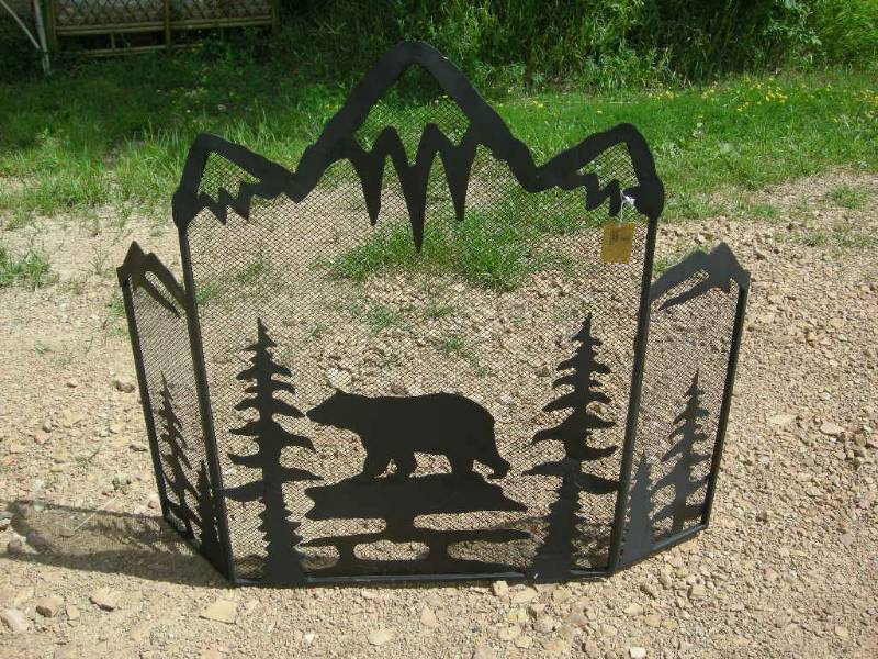 Black Bear Fireplace Screen